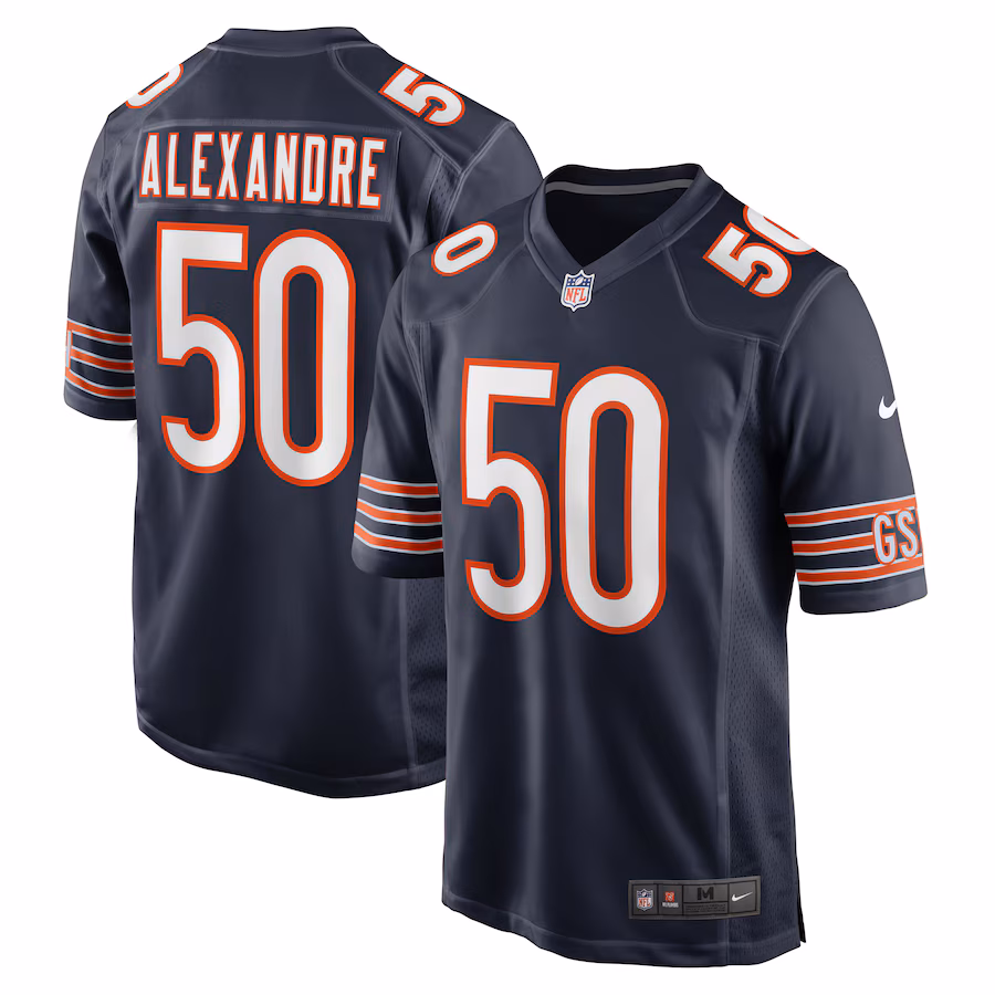 Men's Chicago Bears Deslin Alexandre Nike  Navy Team Game Jersey - Puhuasuan