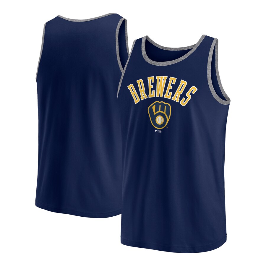 Men's Milwaukee Brewers Fanatics Navy Bet Tank Top - Puhuasuan
