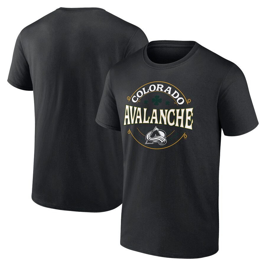 Men's Colorado Avalanche Black St. Patrick's Day Lucky T-Shirt - Puhuasuan