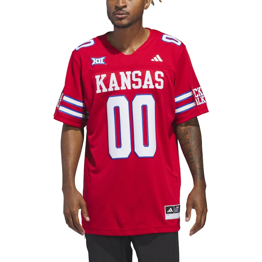 Men's adidas #00 Red Kansas Jayhawks  Alternate Premier Jersey - Puhuasuan