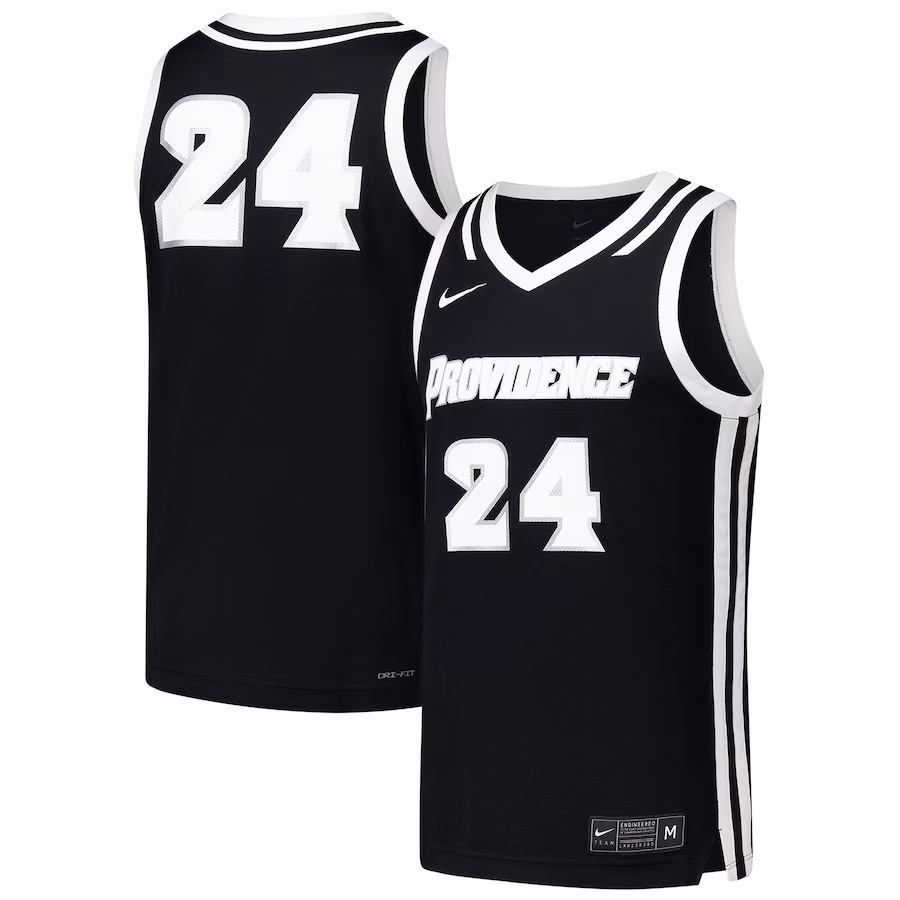 Men's Nike #24 Black Providence Friars  Replica Basketball Jersey - Puhuasuan