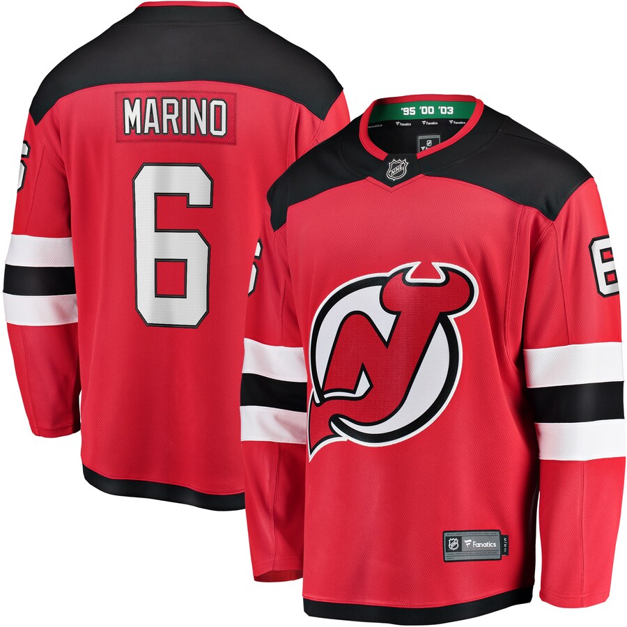 Men's New Jersey Devils John Marino Fanatics Branded Red Home Breakaway Player Jersey - Puhuasuan