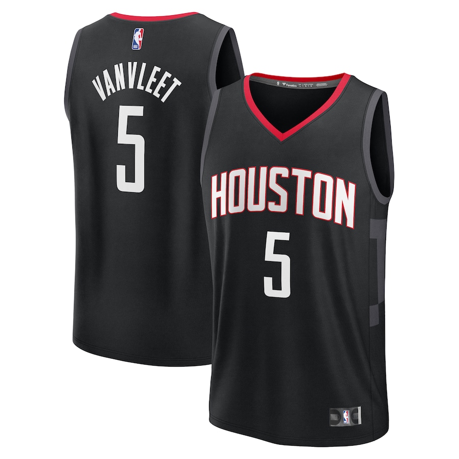 Men's Houston Rockets Fred VanVleet Fanatics Black Fast Break Replica Player Jersey - Statement Edition - Puhuasuan