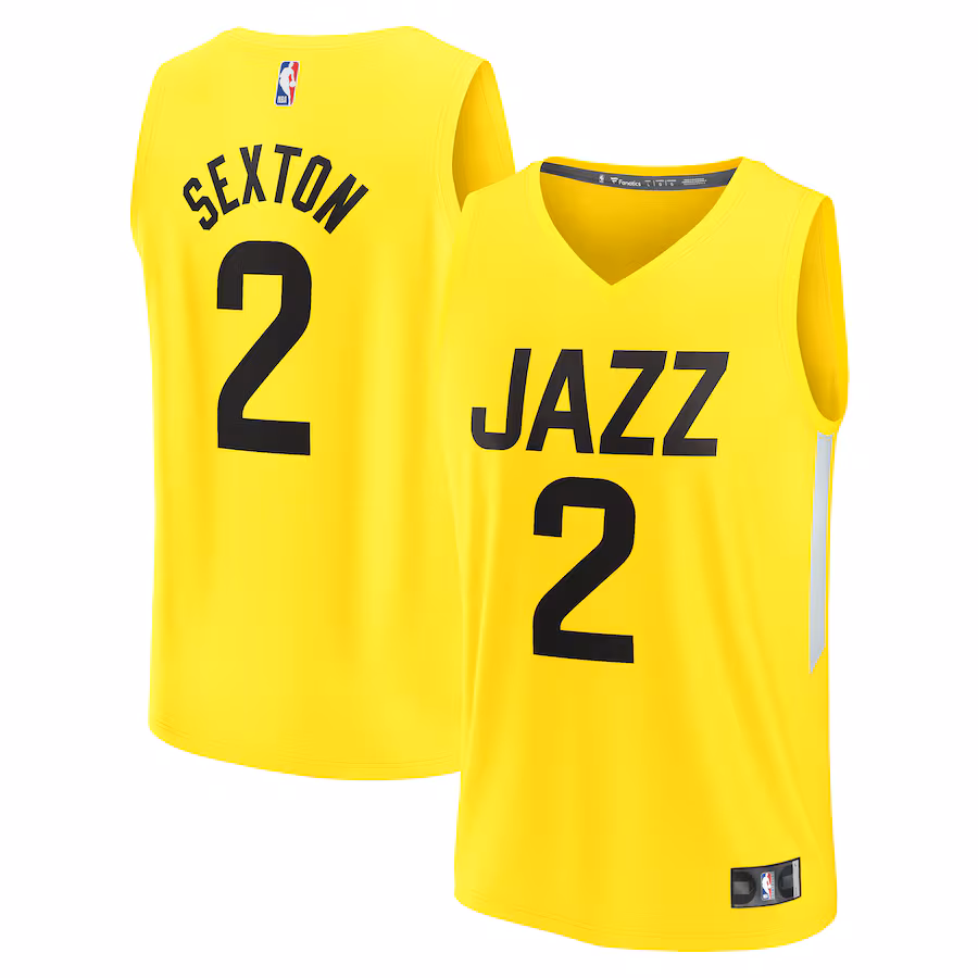 Youth Utah Jazz Collin Sexton Fanatics Yellow Fast Break Player Jersey - Icon Edition - Puhuasuan