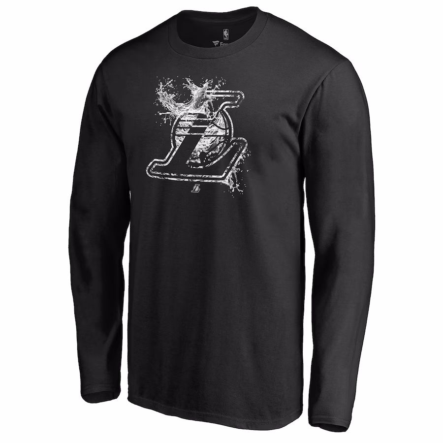 Men's Los Angeles Lakers Black Splash Long Sleeve T-Shirt - Puhuasuan