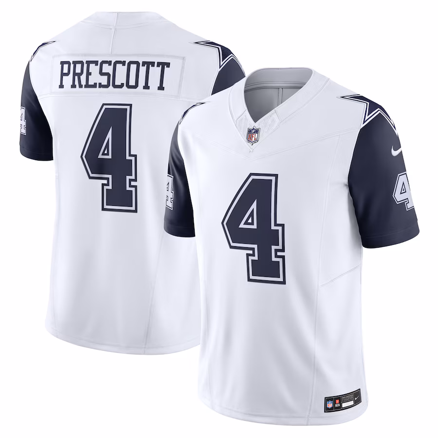 Men's Dallas Cowboys Dak Prescott Nike White Vapor F.U.S.E. Limited Jersey - Puhuasuan