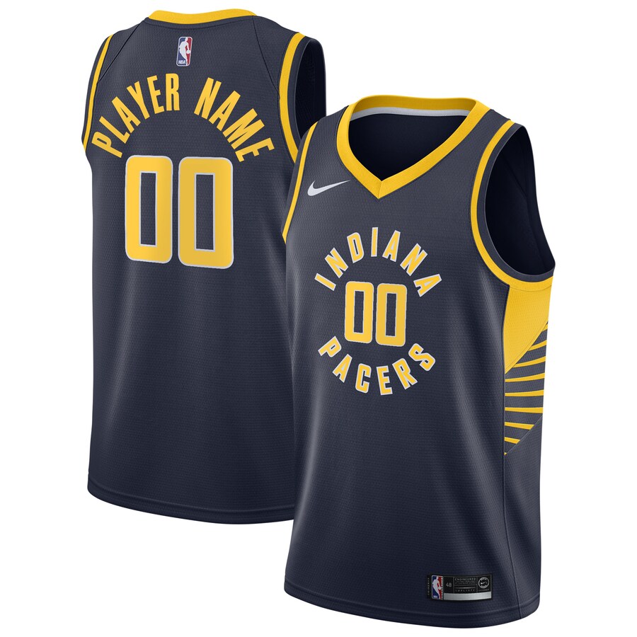 Men's Indiana Pacers Nike Navy 2020/21 Swingman Custom Jersey - Icon Edition - Puhuasuan