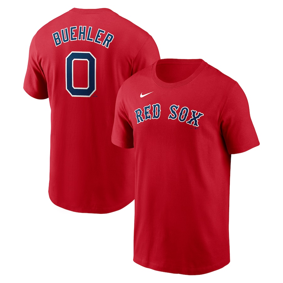 Men's Boston Red Sox Walker Buehler Nike Red Fuse Name & Number T-Shirt - Puhuasuan