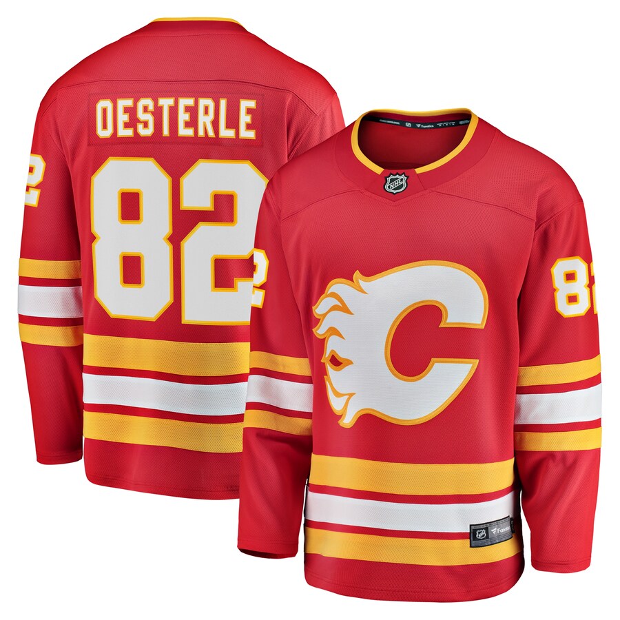 Men's Calgary Flames Jordan Oesterle Fanatics Branded Red Home Breakaway Jersey - Puhuasuan
