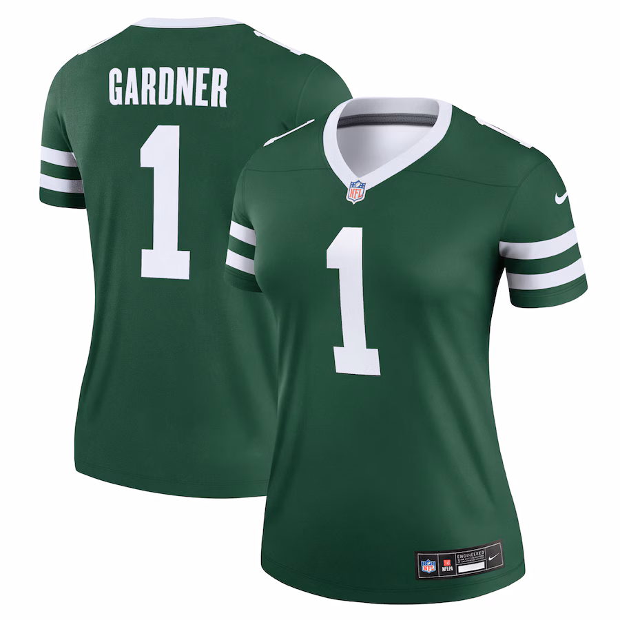 Women's New York Jets Ahmad Sauce Gardner Nike Legacy Green Legend Player Performance Top - Puhuasuan