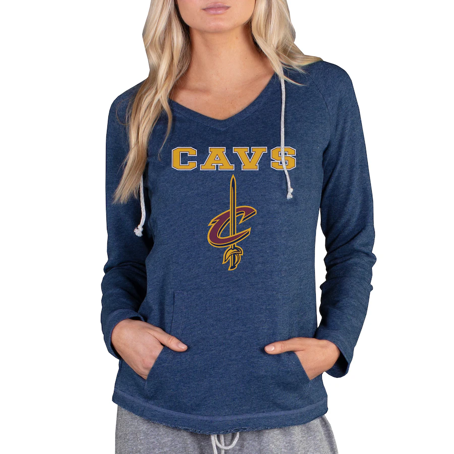 Women's Cleveland Cavaliers Concepts Sport Navy Mainstream Terry Hooded Top - Puhuasuan