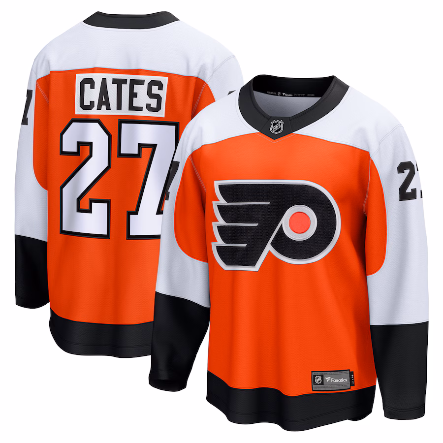 Men's Philadelphia Flyers Noah Cates Fanatics Orange Home Breakaway Jersey - Puhuasuan