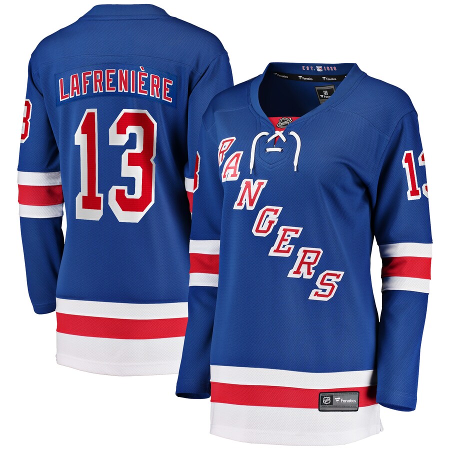 Women's New York Rangers Alexis Lafreniere Fanatics Branded Blue Home Premier Breakaway Player Jersey - Puhuasuan