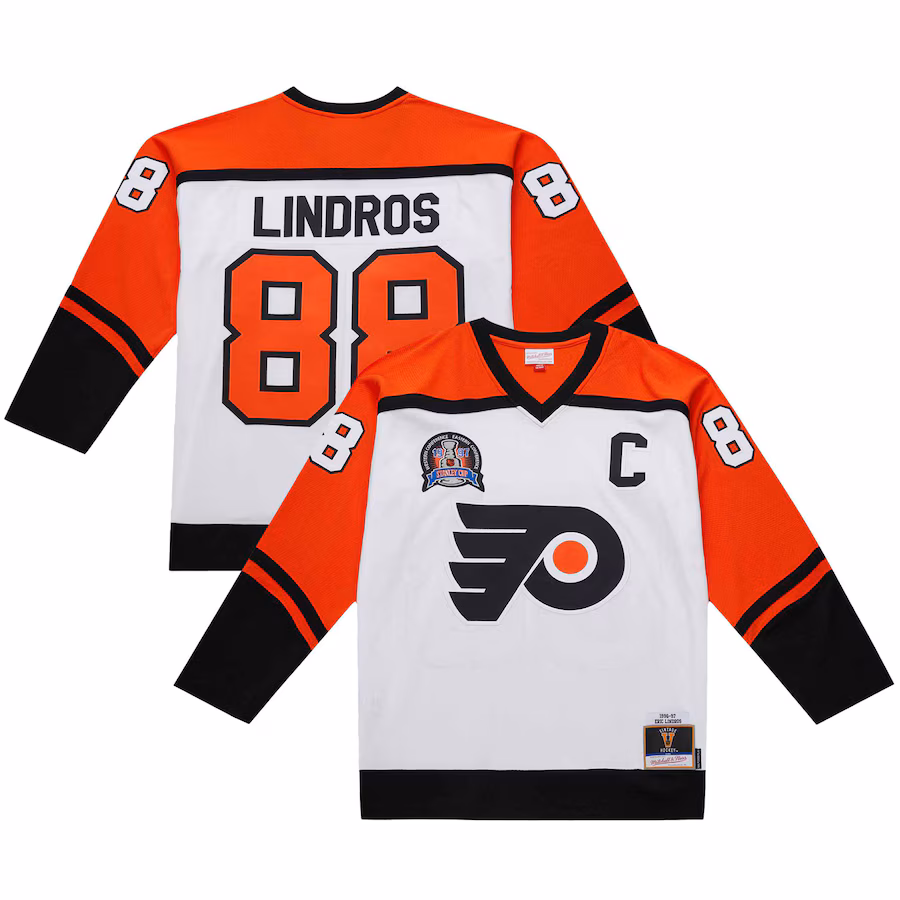 Men's Philadelphia Flyers Eric Lindros White 1996-97 Power Play Jersey - Puhuasuan