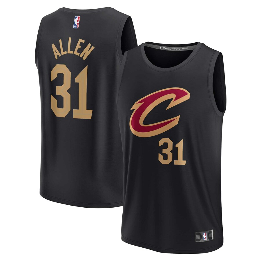 Youth Cleveland Cavaliers Jarrett Allen Fanatics Black Fast Break Player Jersey - Statement Edition - Puhuasuan