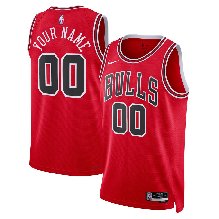 Unisex Chicago Bulls Nike Red Swingman Custom Jersey - Icon Edition - Puhuasuan