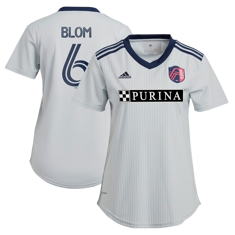 Women's St. Louis City SC Njabulo Blom adidas Gray 2023 The Spirit Kit Replica Jersey - Puhuasuan