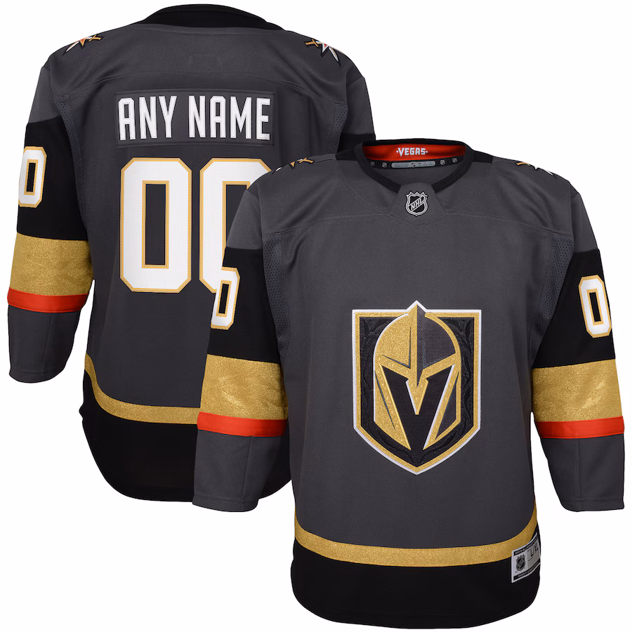 Youth Vegas Golden Knights Gray Alternate Premier Custom Jersey - Puhuasuan
