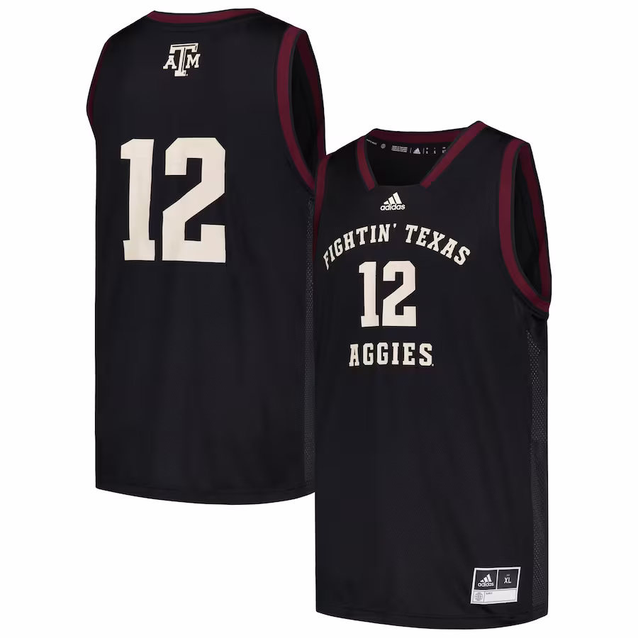 #12 Texas A&M Aggies adidas Team Swingman Jersey - Black - Puhuasuan