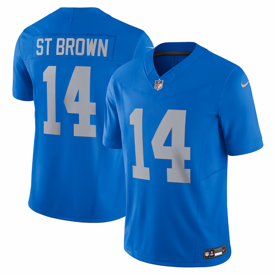 Men's Detroit Lions Amon-Ra St. Brown Nike Blue Vapor F.U.S.E. Alternate Limited Jersey - Puhuasuan