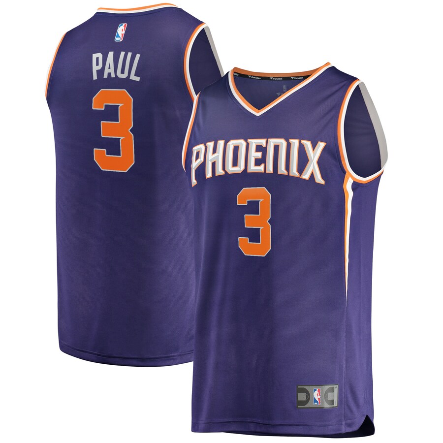 Men's Phoenix Suns Chris Paul Fanatics Purple Fast Break Replica Player Jersey - Icon Edition - Puhuasuan