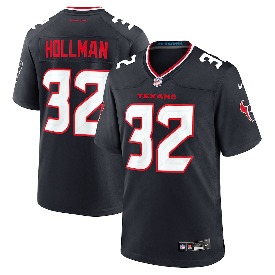 Men's Houston Texans Ka'Dar Hollman Nike Navy Team Game Jersey - Puhuasuan