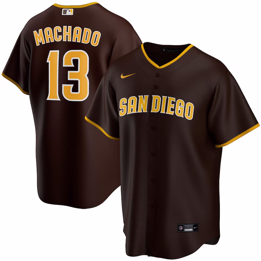 Men's San Diego Padres Manny Machado Nike Brown Alternate Replica Player Jersey - Puhuasuan
