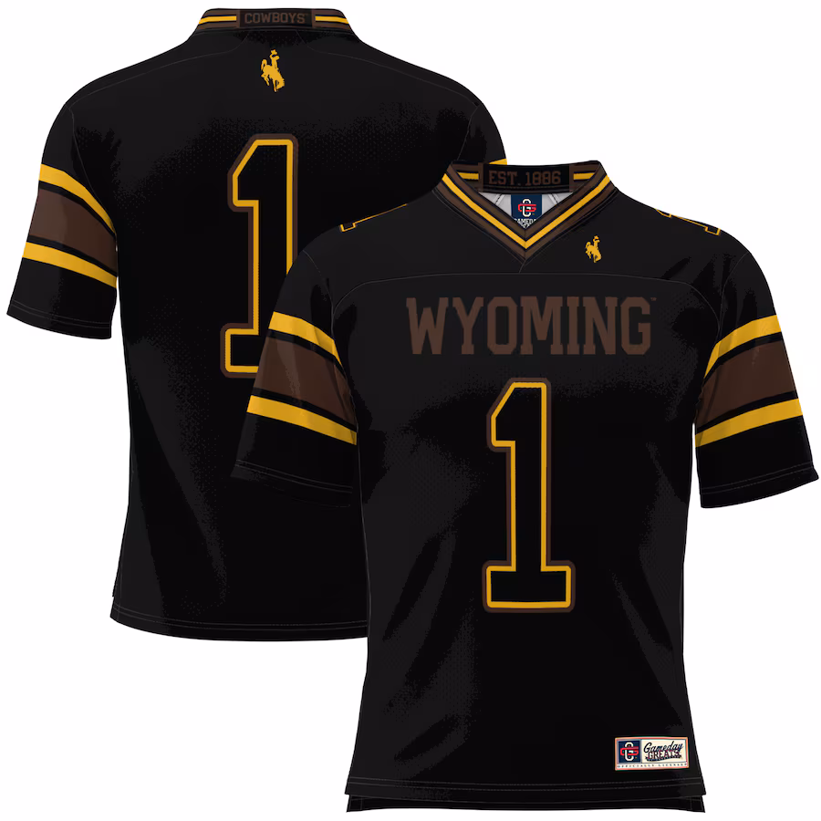 #1 Wyoming Cowboys GameDay Greats Youth Football Jersey - Black - Puhuasuan