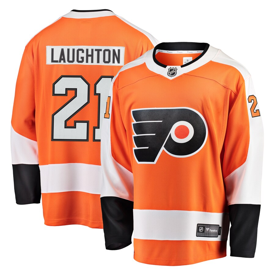 Men's Philadelphia Flyers Scott Laughton Fanatics Branded Orange Breakaway Jersey - Puhuasuan