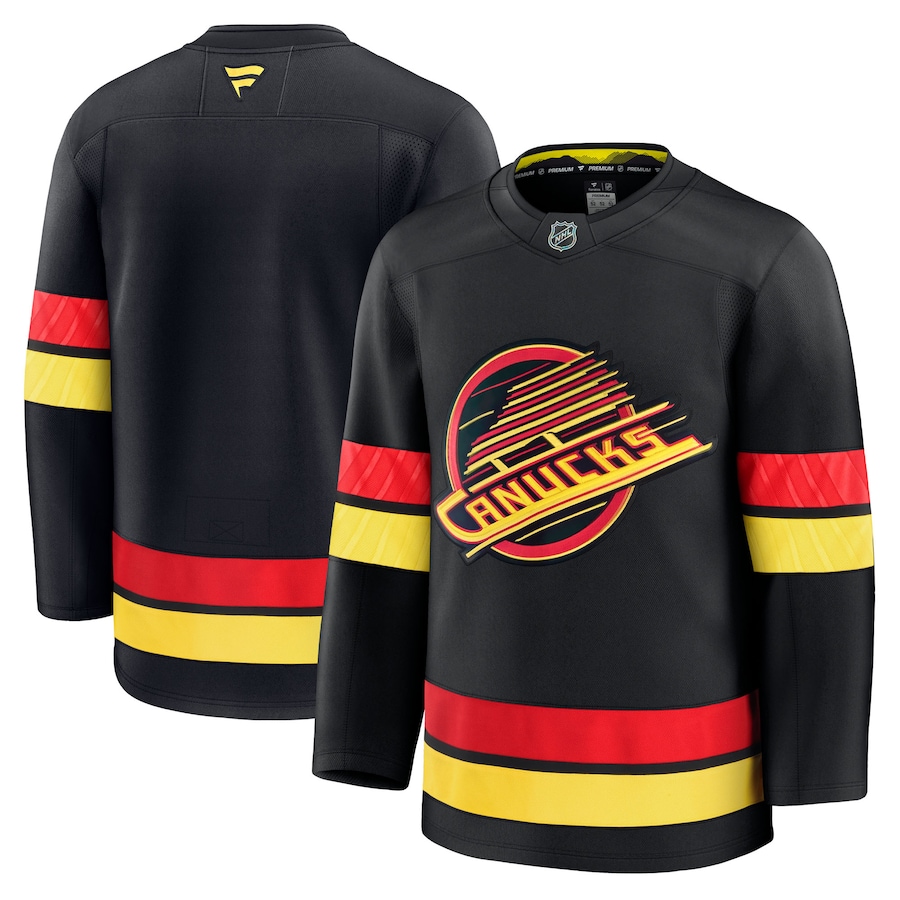 Men's Vancouver Canucks Fanatics Black Alternate Premium Jersey - Puhuasuan