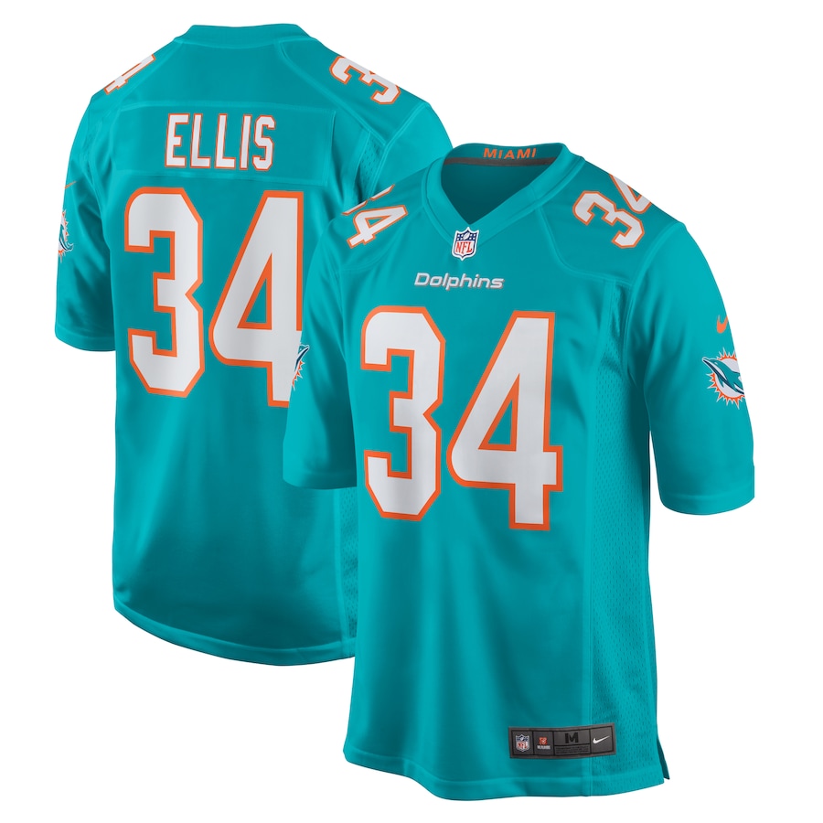 Men's Miami Dolphins Tino Ellis Nike Aqua Home Game Player Jersey - Puhuasuan