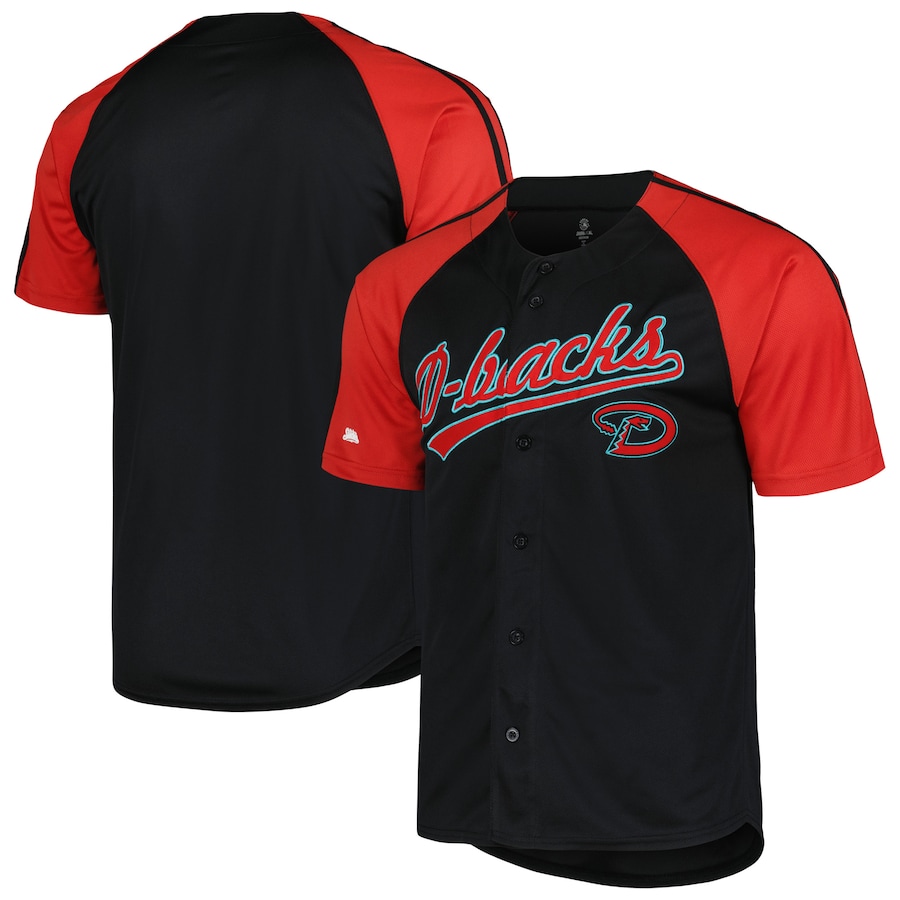 Men's  Arizona Diamondbacks Stitches Black Team Raglan Jersey - Puhuasuan