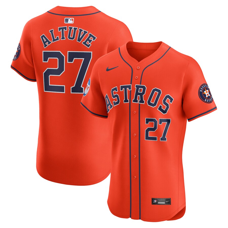 Men's Houston Astros Jose Altuve Nike Orange Alternate Elite Player Jersey - Puhuasuan
