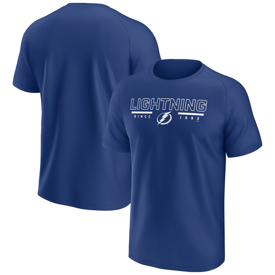 Men's Tampa Bay Lightning Fanatics Blue Established Raglan T-Shirt - Puhuasuan