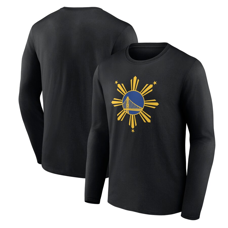 Men's Golden State Warriors  Black Filipino Heritage Long Sleeve T-Shirt - Puhuasuan