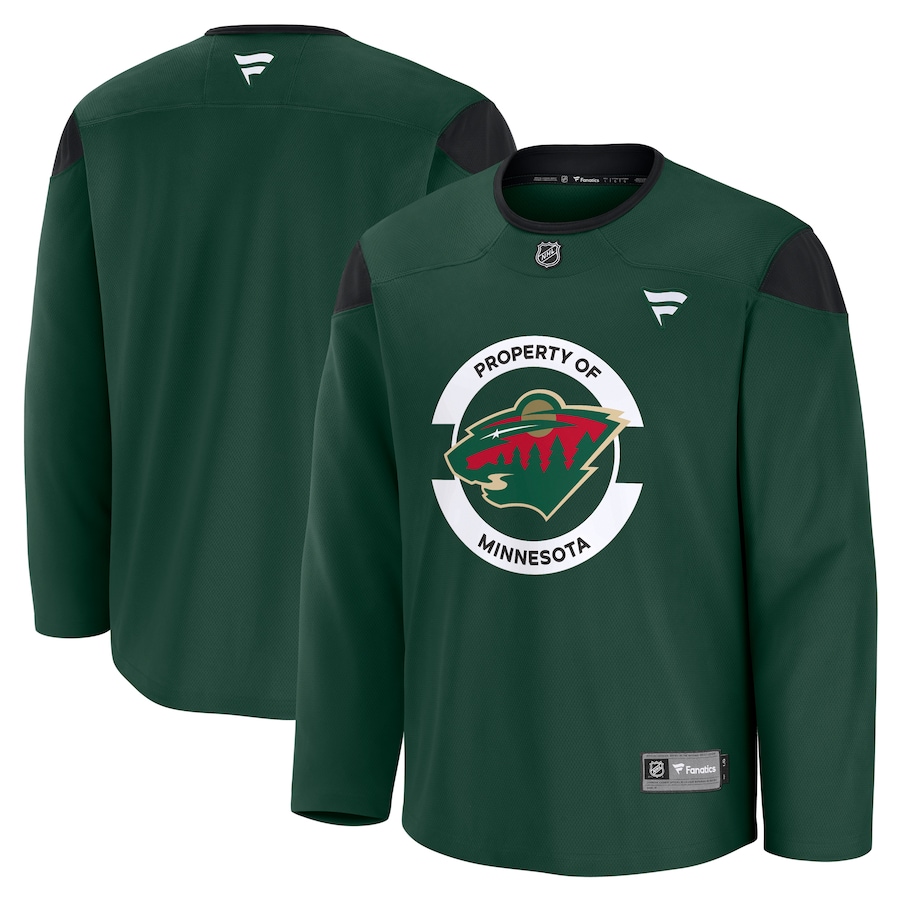 Men's Minnesota Wild Fanatics Green Team Practice Jersey - Puhuasuan