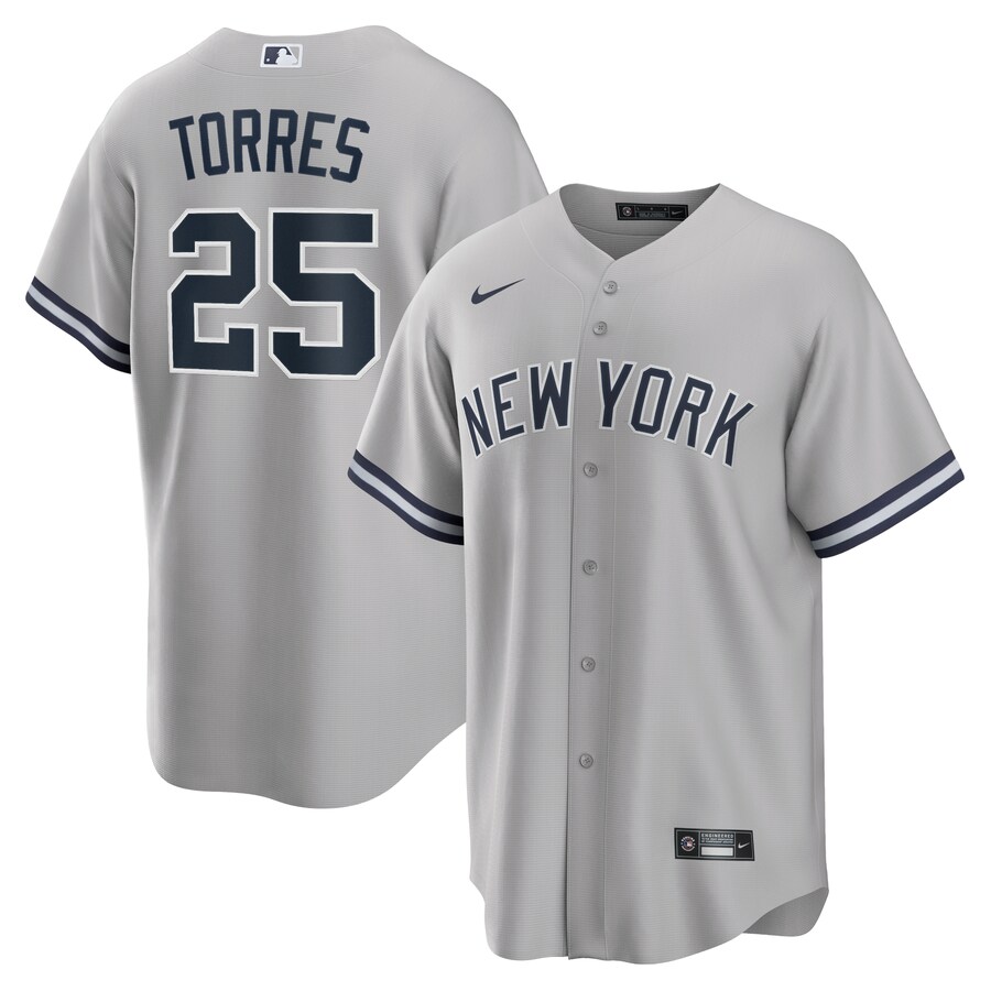 Men's New York Yankees Gleyber Torres Nike Gray Road Replica Player Name Jersey - Puhuasuan
