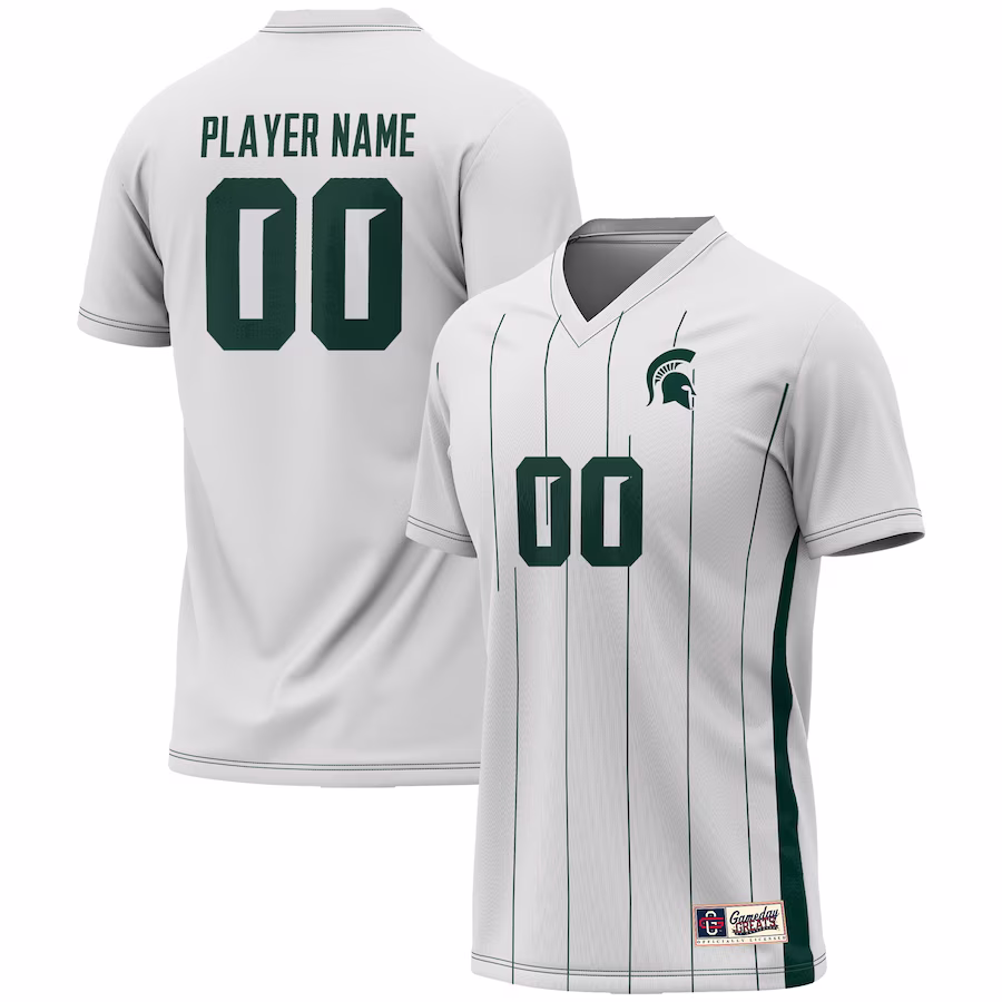 Michigan State Spartans GameDay Greats Unisex NIL Pick-A-Player Lightweight Women's Soccer Jersey - White - Puhuasuan