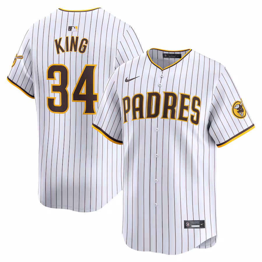 Men's San Diego Padres Michael King Nike White Home Limited Player Jersey - Puhuasuan