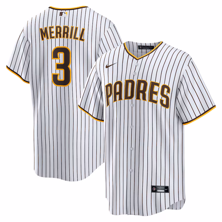 Men's San Diego Padres Jackson Merrill Nike White Home Replica Jersey - Puhuasuan