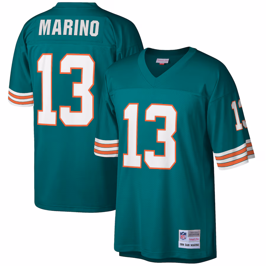 Men's Miami Dolphins Dan Marino Mitchell & Ness Aqua 1984 Retired Player Legacy Replica Jersey - Puhuasuan