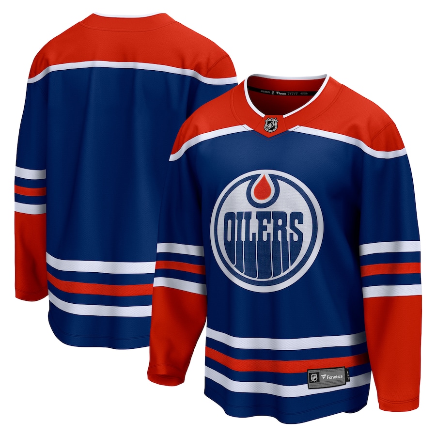 Men's Edmonton Oilers Fanatics Royal Home Breakaway Blank Jersey - Puhuasuan
