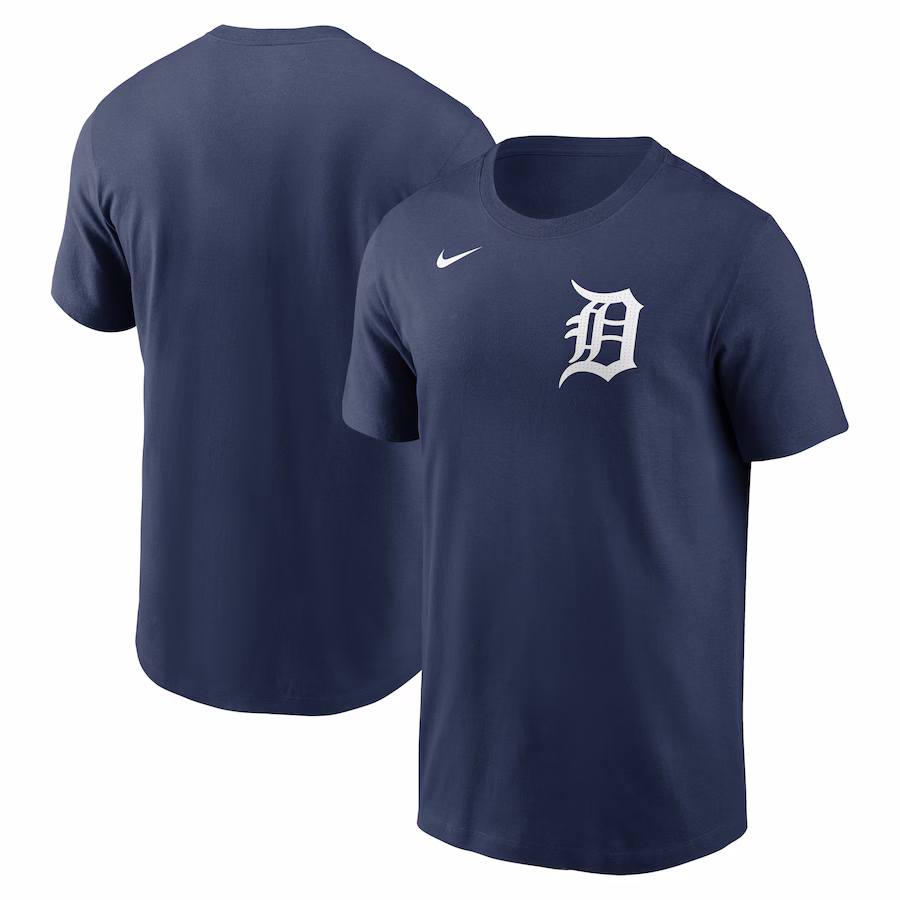 Men's Detroit Tigers Nike Navy Fuse Wordmark T-Shirt - Puhuasuan