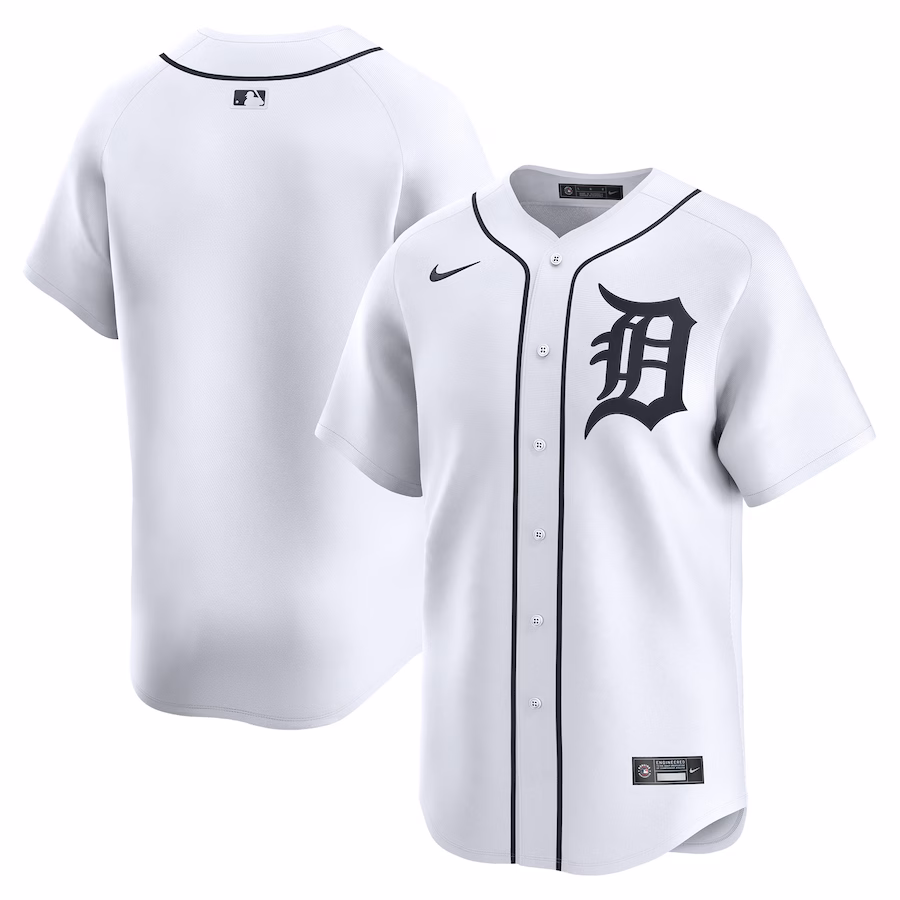 Men's Detroit Tigers Nike White Home Limited Jersey - Puhuasuan