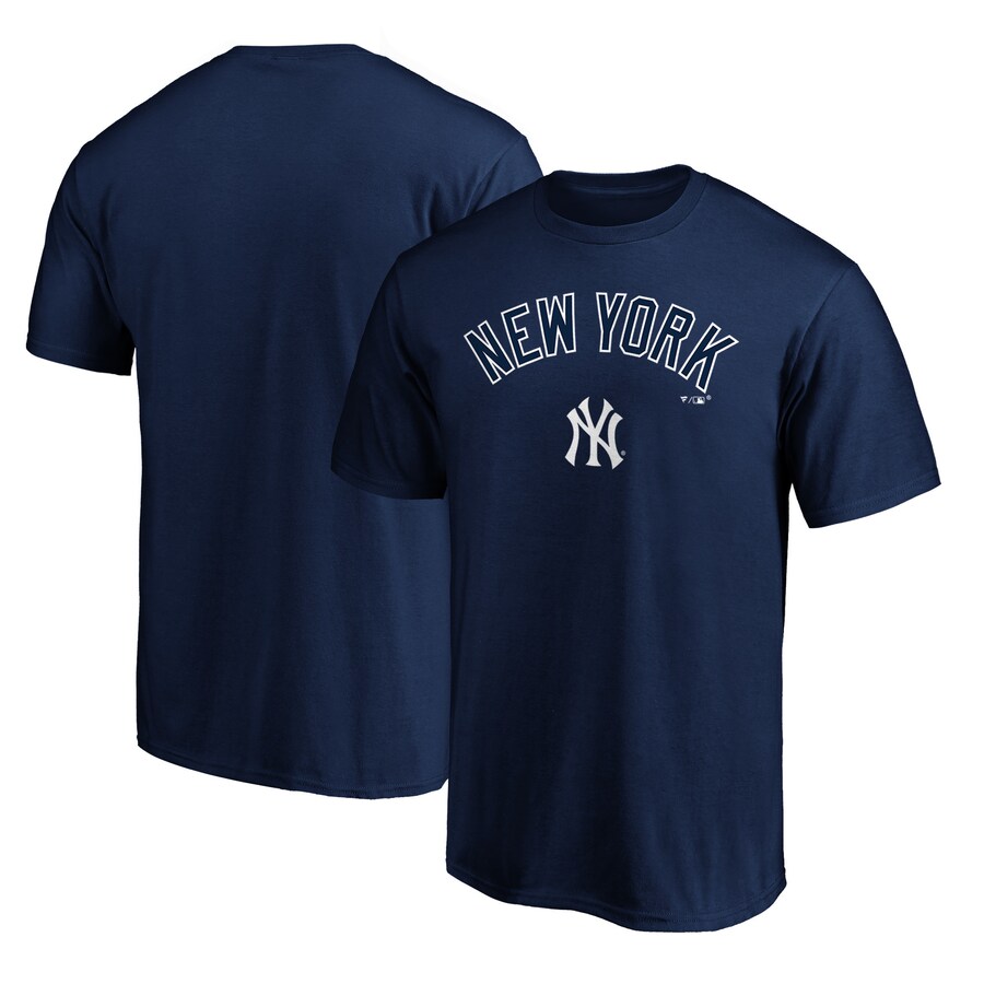 Men's New York Yankees Navy Team Lock Up Wordmark T-Shirt - Puhuasuan