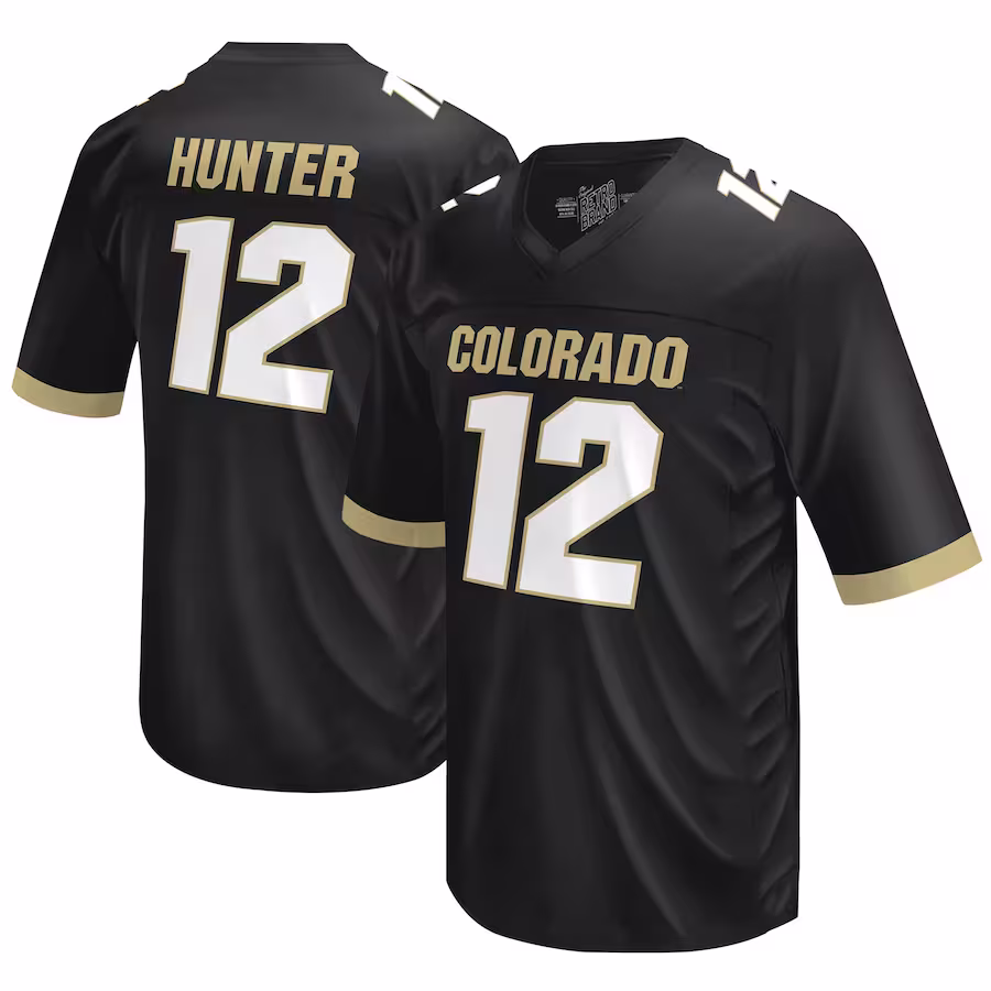 Travis Hunter Colorado Buffaloes Original Retro Brand  NIL Football Player Jersey �?Black - Puhuasuan