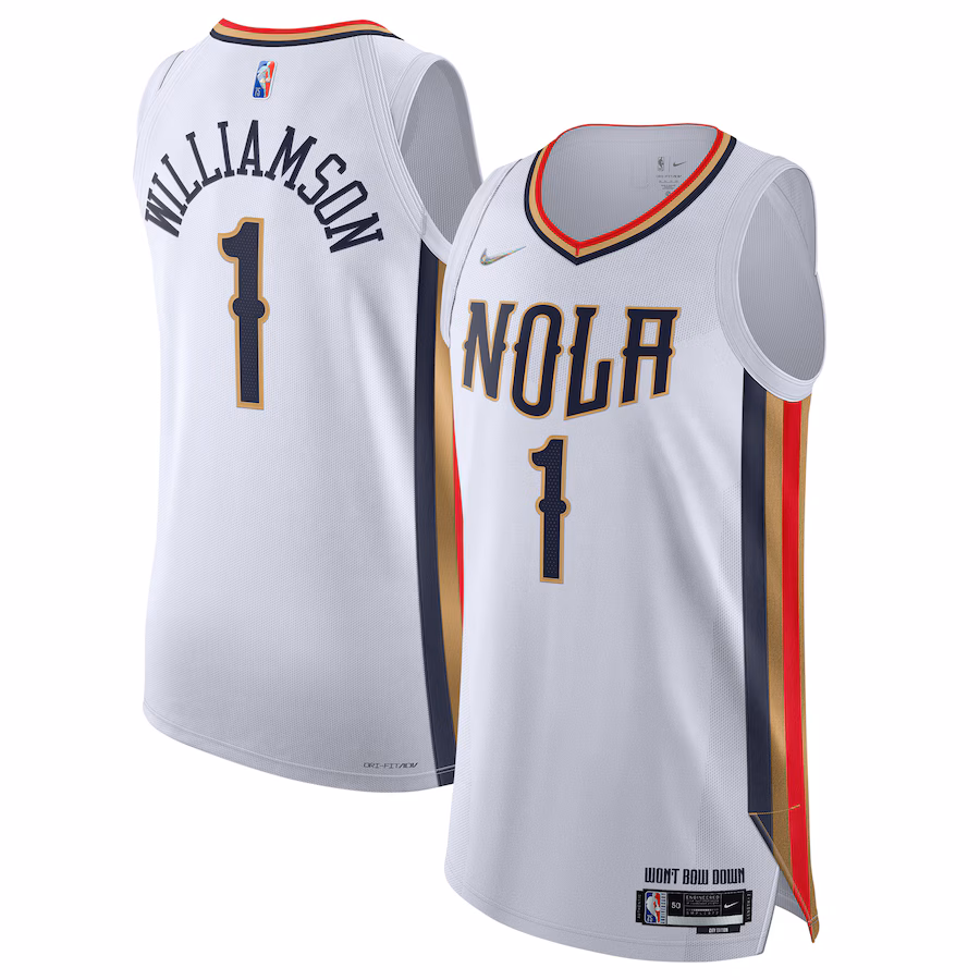 Men's New Orleans Pelicans Zion Williamson Nike White 2021/22 Swingman Jersey - City Edition - Puhuasuan