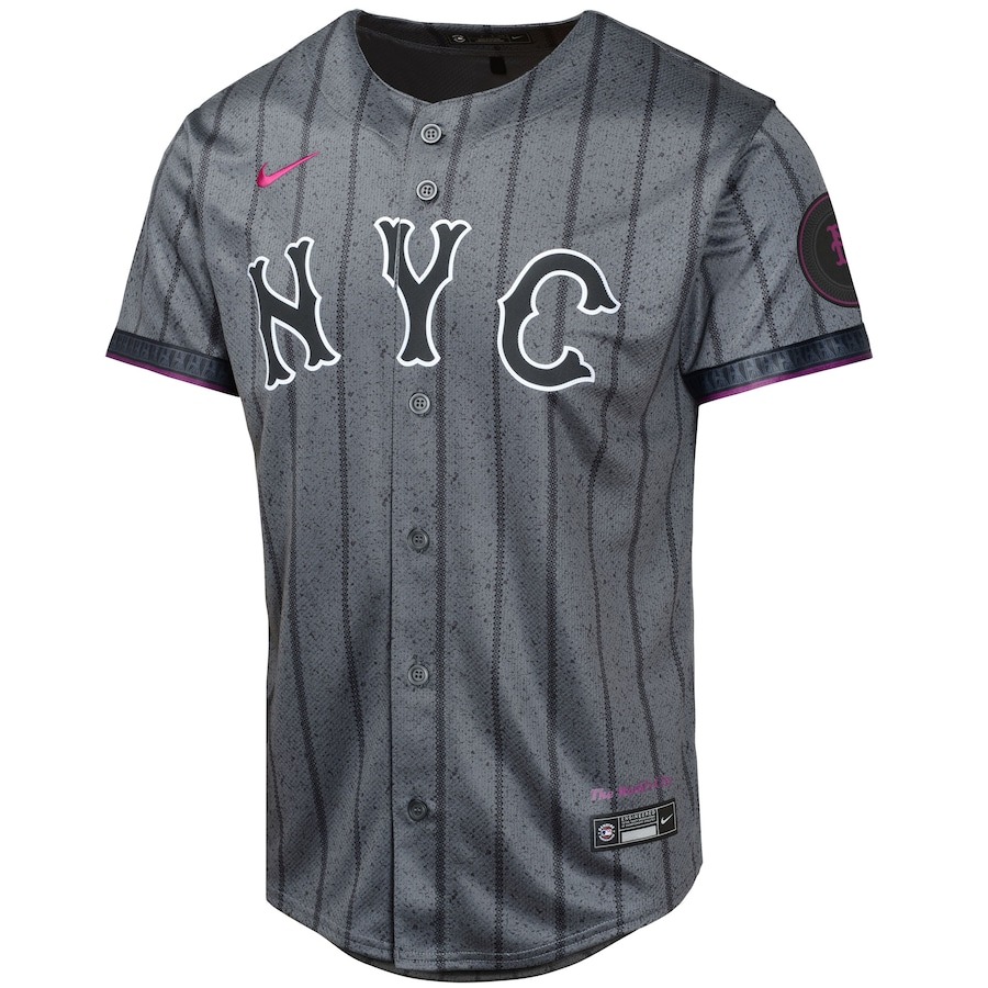 Youth New York Mets Francisco Lindor Nike Graphite 2024 City Connect Limited Player Jersey - Puhuasuan