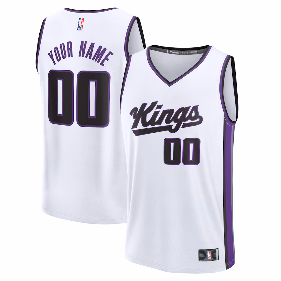 Men's Sacramento Kings  Fanatics White Custom Fast Break Jersey - Association Edition - Puhuasuan