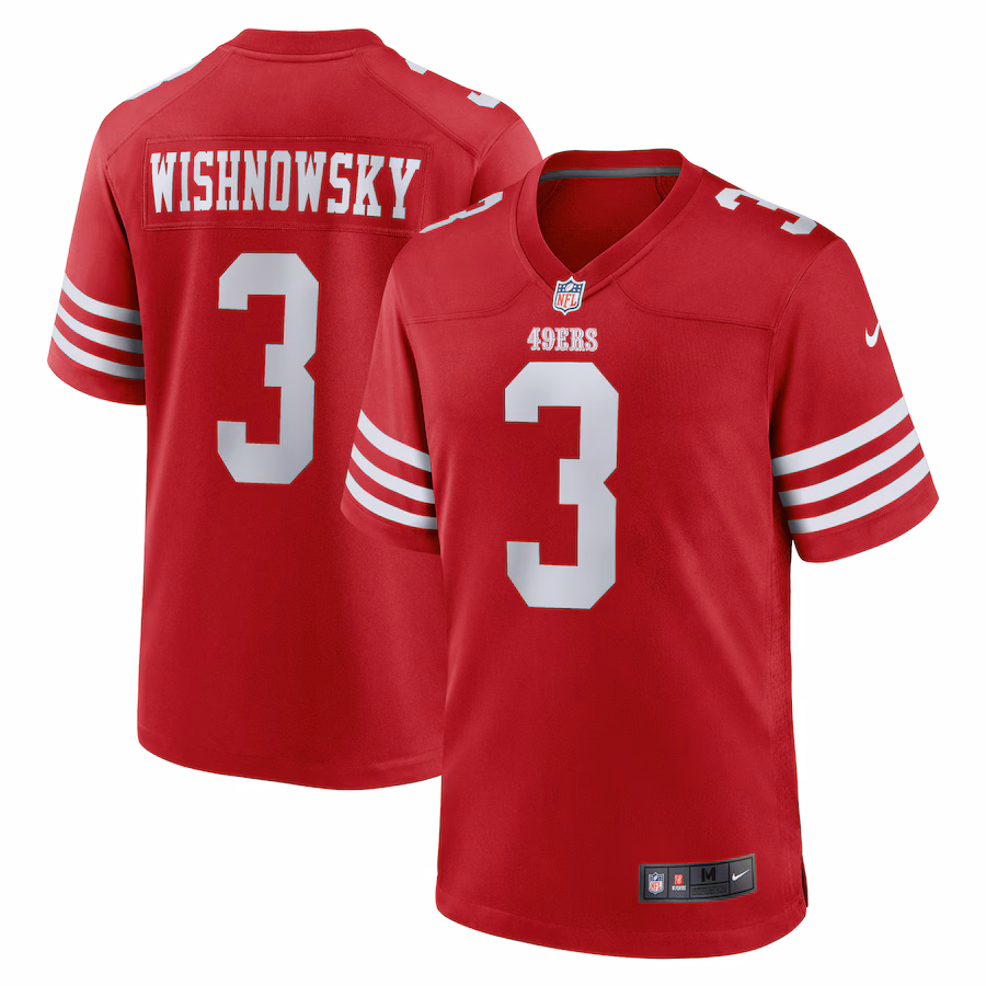 Men's San Francisco 49ers Mitch Wishnowsky Nike Scarlet Game Jersey - Puhuasuan